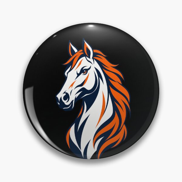Item preview, Denver Broncos Side Profile Horse Head Orange Navy Mane designed and sold by choudane.