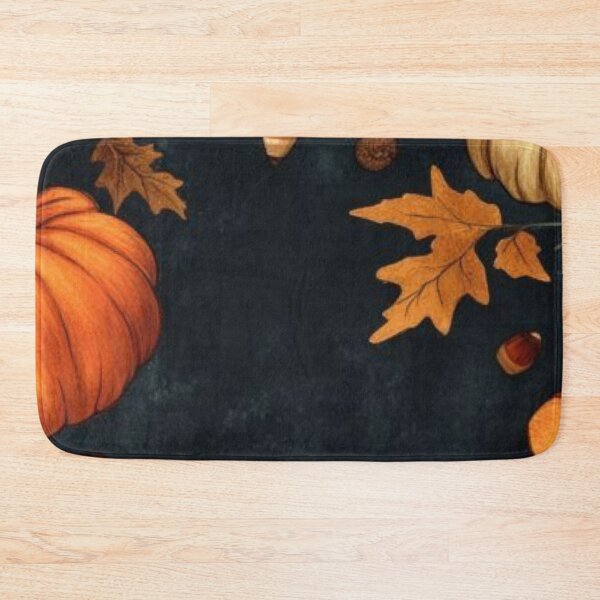 Item preview, Cozy Autumn Pumpkins and Leaves Frame — Dark Fall Watercolor Background designed and sold by LYAN-STORE.