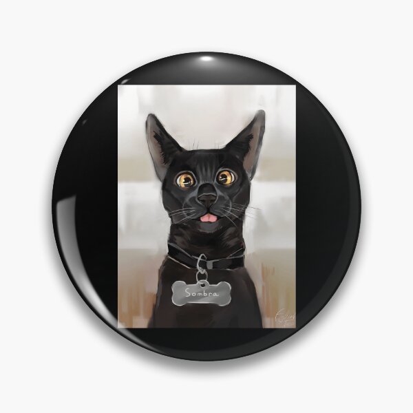 Item preview, Whimsical Black Cat Portrait with Name Tag designed and sold by elijbclaude.