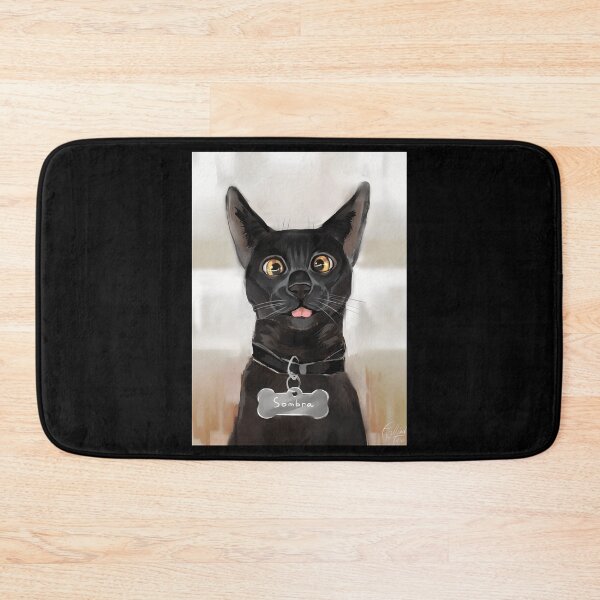 Item preview, Whimsical Black Cat Portrait with Name Tag designed and sold by elijbclaude.