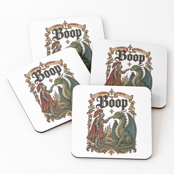 Item preview, Medieval Knight Dragon Boop Funny Renaissance Fair Manuscript designed and sold by Whirx.