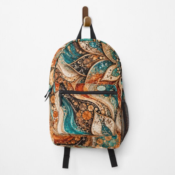 Item preview, Boho Turquoise Mandala Abstract – Teal Copper & Terracotta Flow Art designed and sold by AnimalAirtistry.