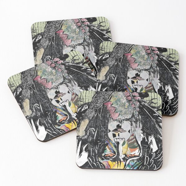 Item preview, Samurai Soul  Colorful Collage and Ink Sketch Pattern designed and sold by adbrotherstudio.