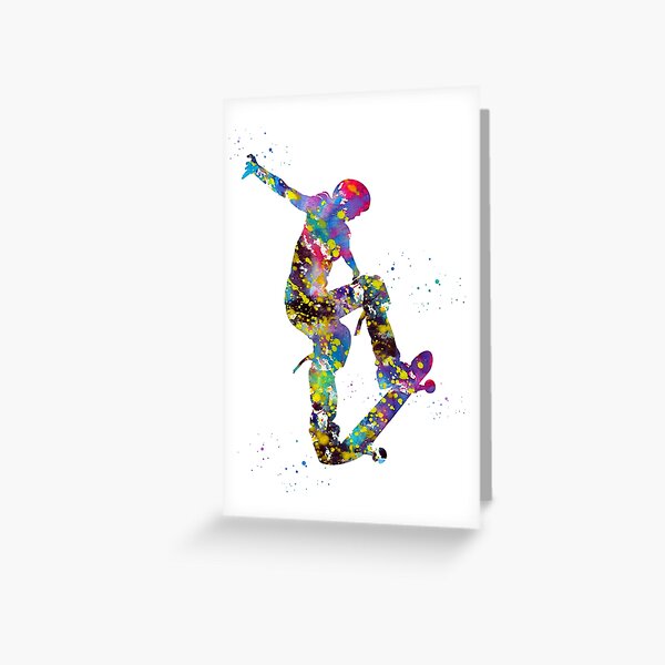 Fantastique coloré skateboarder 21 aujourd' hui 21e Anniversaire Carte Voeux