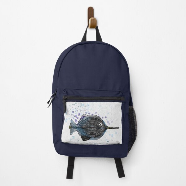 Item preview, Abstract Fish Modern Illustration Minimalist Blue Sea Art designed and sold by NB-Artmagic.
