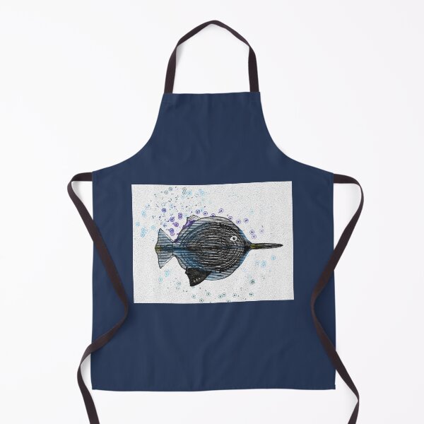 Item preview, Abstract Fish Modern Illustration Minimalist Blue Sea Art designed and sold by NB-Artmagic.