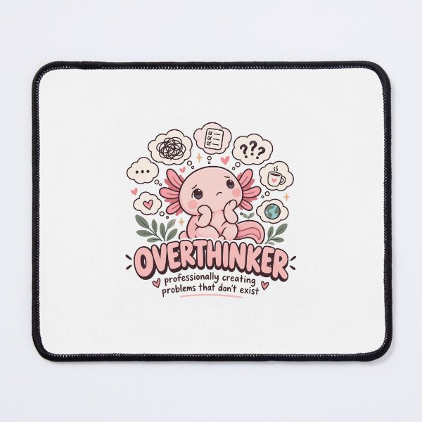 Item preview, Overthinker – Professionally Creating Problems That Don’t Exist | Cute Axolotl designed and sold by Blush & Grit .