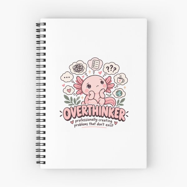 Item preview, Overthinker – Professionally Creating Problems That Don’t Exist | Cute Axolotl designed and sold by Blush & Grit .