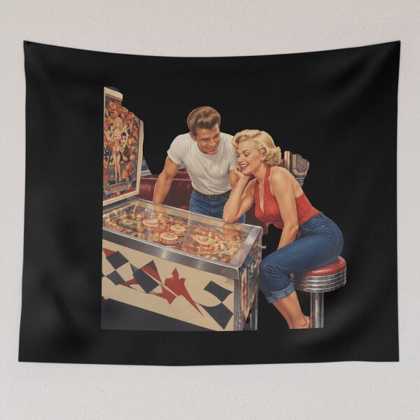 Item preview, Pinball Couple Retro Art designed and sold by Sensabaugh101R.