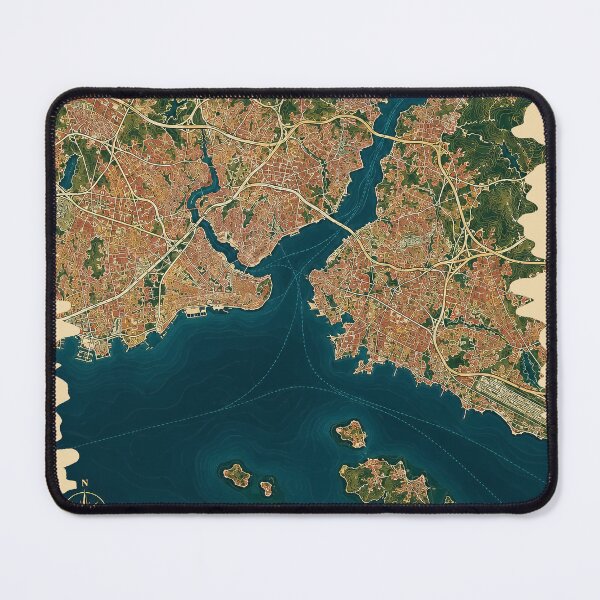 Item preview, Istanbul Minimalist City Map designed and sold by Furflix.