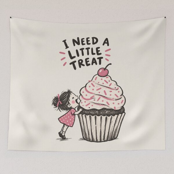 Item preview, I Need A Little Treat | Cute Cupcake Lover Funny Foodie Doodle designed and sold by Moons Studio.
