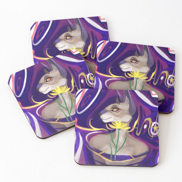 Item preview, Whimsical Cat with Flower and Abstract Background designed and sold by elijbclaude.
