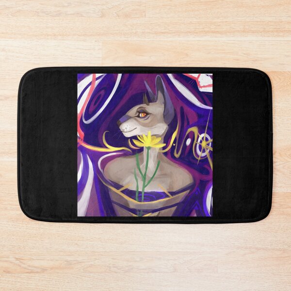 Item preview, Whimsical Cat with Flower and Abstract Background designed and sold by elijbclaude.