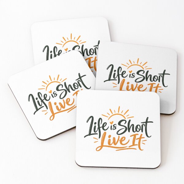 Item preview, Life Is Short Live It Quote - Retro Sunshine Hand Lettered Sticker designed and sold by VYBEHAUS.