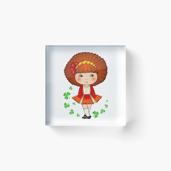 Item preview, Cute Irish dancer girl in red dress designed and sold by Art of Sun.