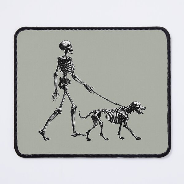 Item preview, Skeleton Walking Skeleton Dog On Leash designed and sold by Lady-K-.