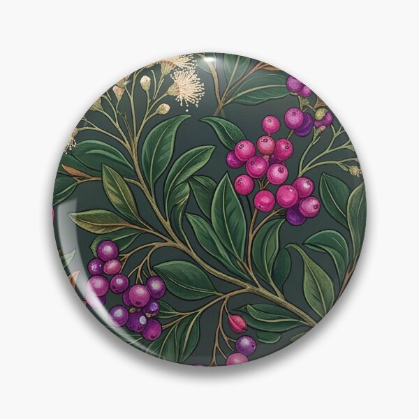 Item preview, Dark Forest Native Berries and Wildflower Pattern designed and sold by Studio BC.