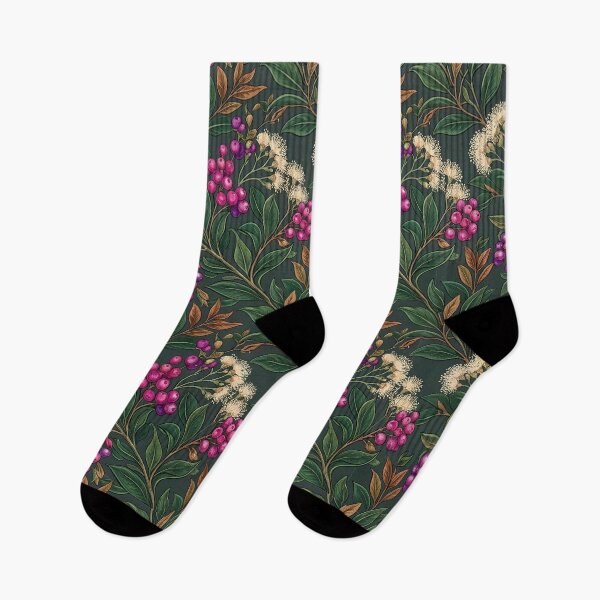 Item preview, Dark Forest Native Berries and Wildflower Pattern designed and sold by Studio BC.