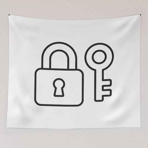Item preview, Padlock And Key Security Line Icon designed and sold by VectorForge Studio.