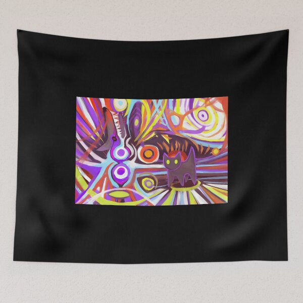 Item preview, Colorful Abstract Cat Art designed and sold by elijbclaude.
