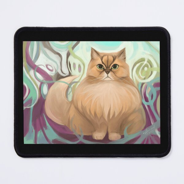 Item preview, Majestic Cat Portrait with Abstract Swirls designed and sold by elijbclaude.