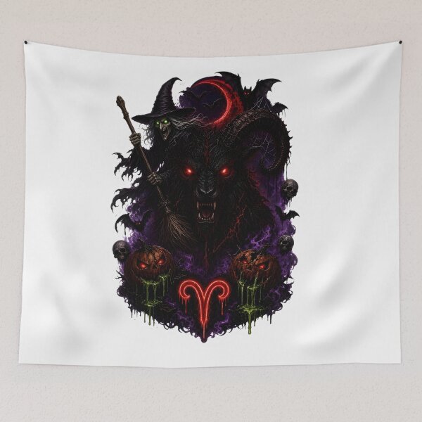 Item preview, Dark Gothic Aries Zodiac designed and sold by Zodiac Celestial Art.