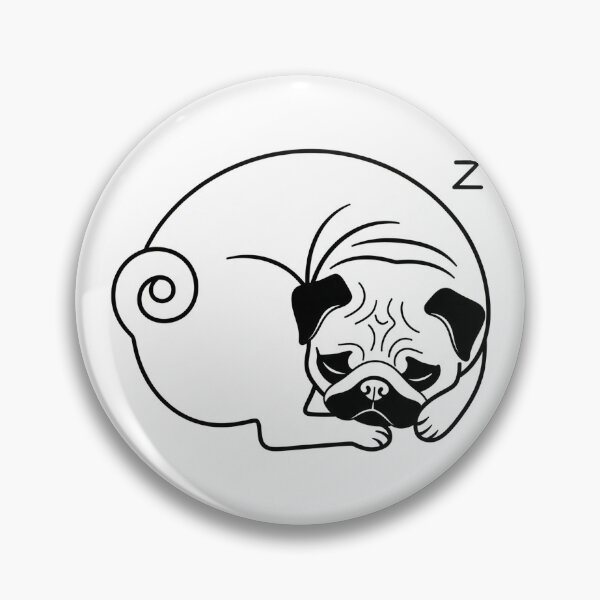 Item preview, Sleeping Pug – Cute Tired Dog Minimal Line Art designed and sold by Apex Designs.
