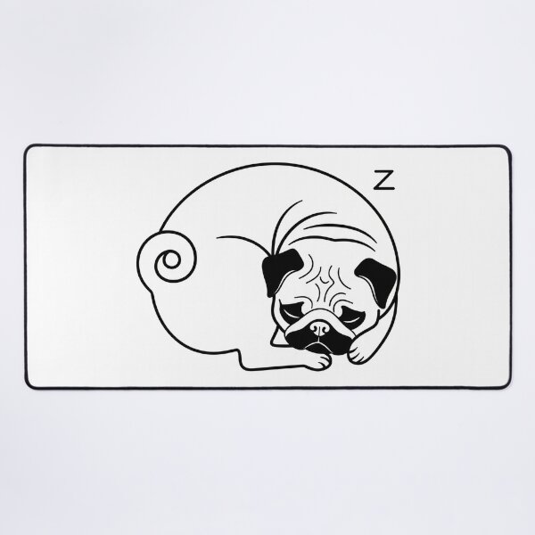 Item preview, Sleeping Pug – Cute Tired Dog Minimal Line Art designed and sold by Apex Designs.