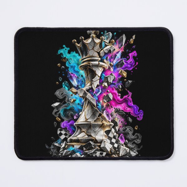Item preview, Shattered King - Neon Chess Explosion designed and sold by Personiq Kaleido.
