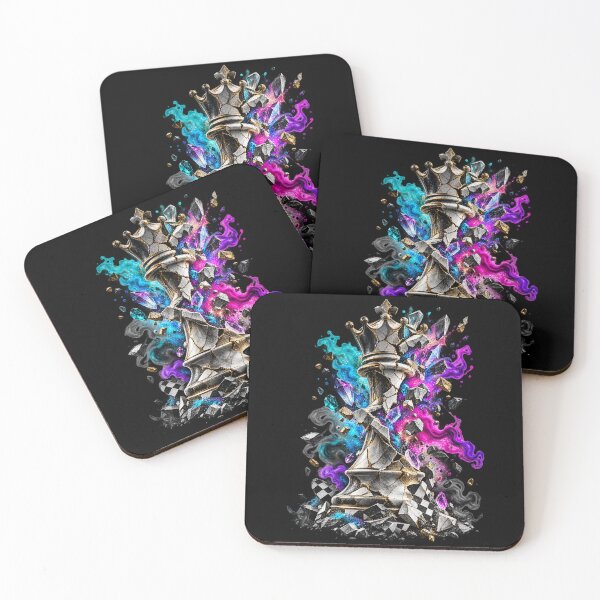 Item preview, Shattered King - Neon Chess Explosion designed and sold by Personiq Kaleido.
