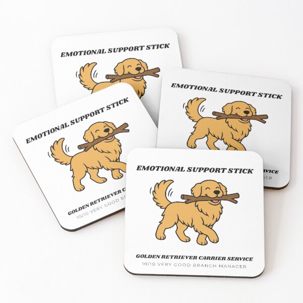 Item preview, Emotional Support Stick Funny Golden Retriever Dog Lover Art designed and sold by wildsilencee.
