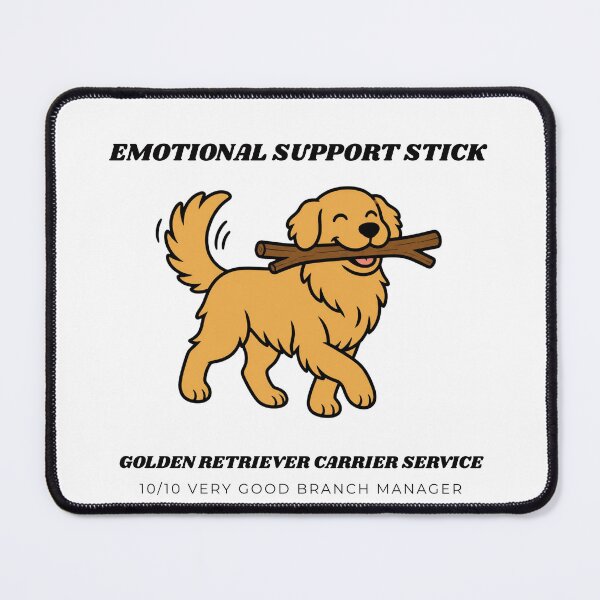 Item preview, Emotional Support Stick Funny Golden Retriever Dog Lover Art designed and sold by wildsilencee.