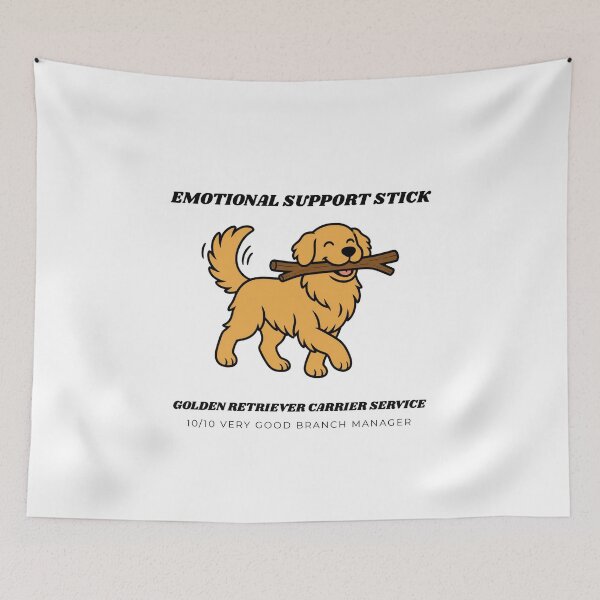 Item preview, Emotional Support Stick Funny Golden Retriever Dog Lover Art designed and sold by wildsilencee.