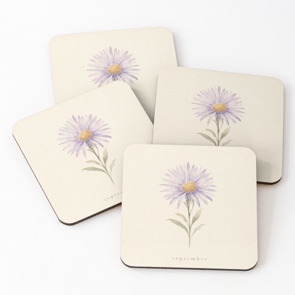 Item preview, September Birth Flower Aster Watercolor | Botanical Wall Art designed and sold by FixationStudio.