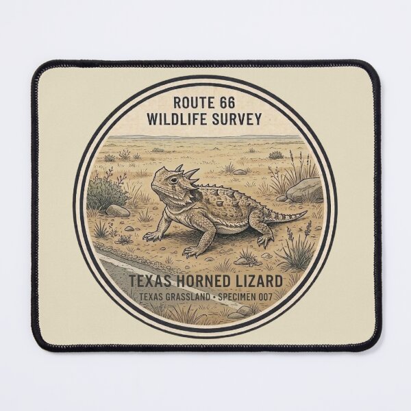 Item preview, Texas Horned Lizard Route 66 Wildlife Badge designed and sold by CalmCapy Co.