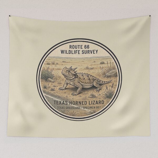 Item preview, Texas Horned Lizard Route 66 Wildlife Badge designed and sold by CalmCapy Co.