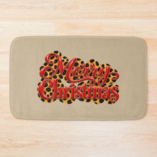 Item preview, Merry Christmas Leopard Print Red Typography designed and sold by annenambiro.