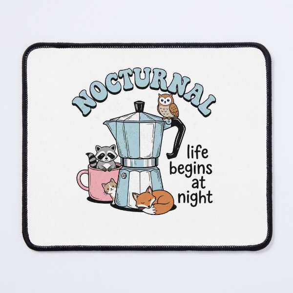 Item preview, Nocturnal Life Begins At Night Coffee Lover Night Owl designed and sold by ZAbiriarto.