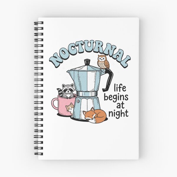 Item preview, Nocturnal Life Begins At Night Coffee Lover Night Owl designed and sold by ZAbiriarto.
