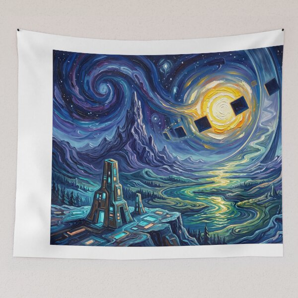 Item preview, Ringworld Starry Night Landscape designed and sold by Bad-Decisions-Designs.