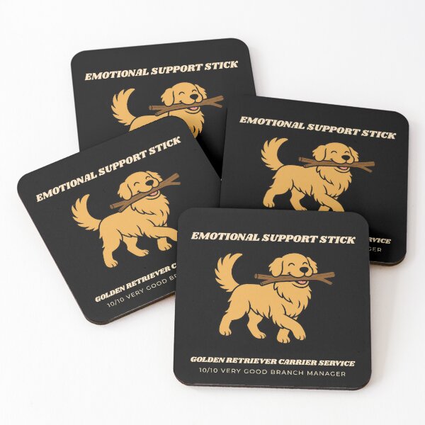 Item preview, Emotional Support Stick Funny Golden Retriever Dog Lover Art designed and sold by wildsilencee.