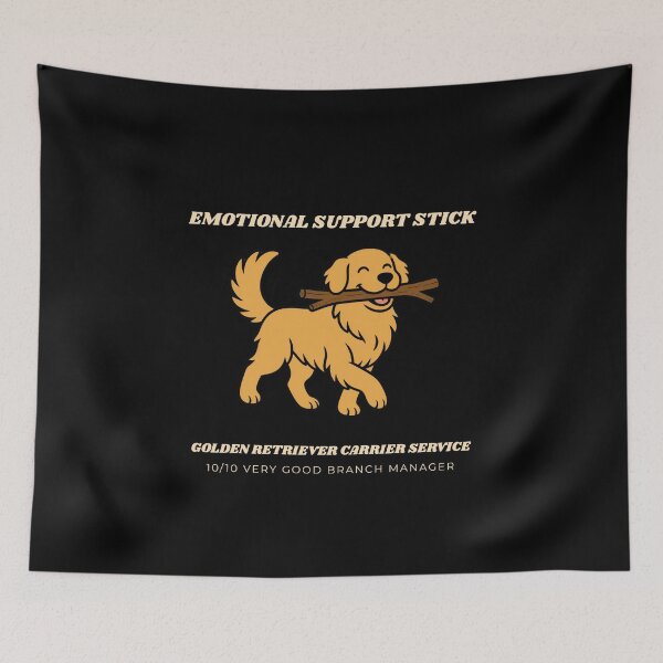 Item preview, Emotional Support Stick Funny Golden Retriever Dog Lover Art designed and sold by wildsilencee.