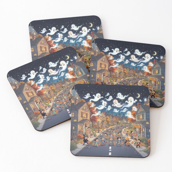 Item preview, Halloween Ghosts Trick And Treating With Children designed and sold by Home Decor Art.