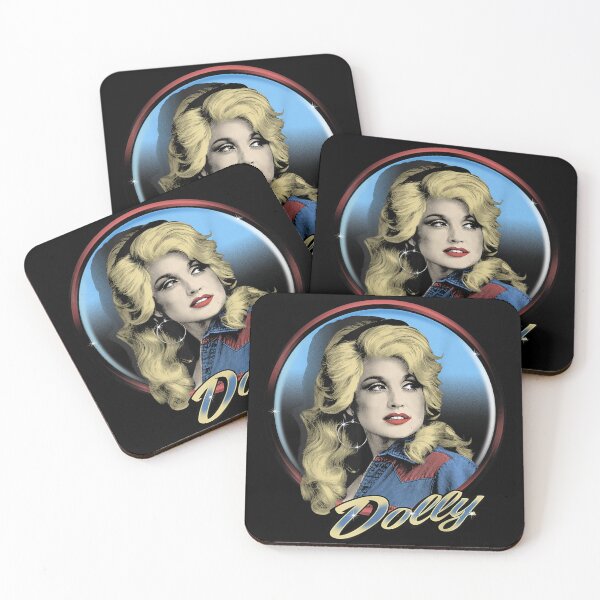 Item preview, Dolly Parton Circle Frame Blue Red Denim Blonde Hair Red Lips designed and sold by choudane.