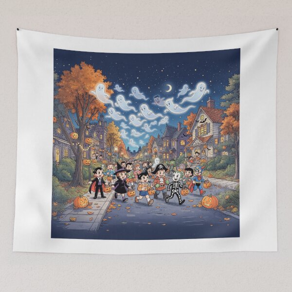 Item preview, Halloween Ghosts Trick And Treating With Children designed and sold by Home Decor Art.