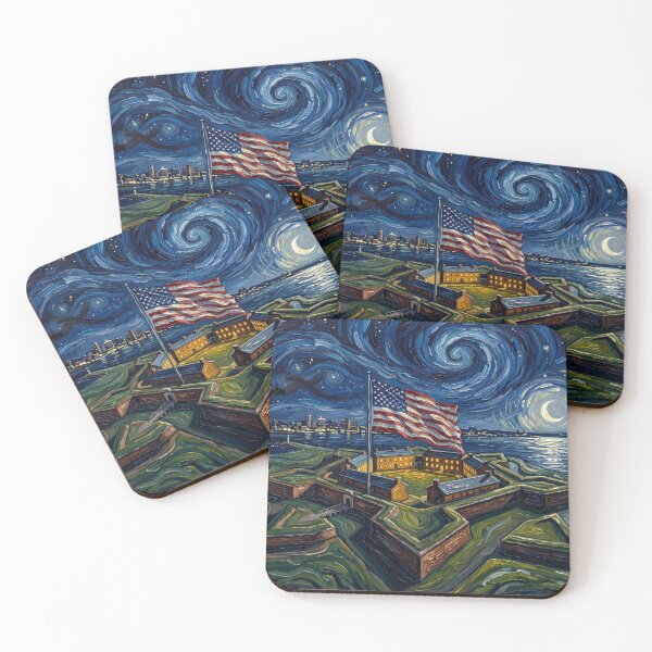 Item preview, Fort McHenry Starry Night Historical Landscape designed and sold by Bad-Decisions-Designs.