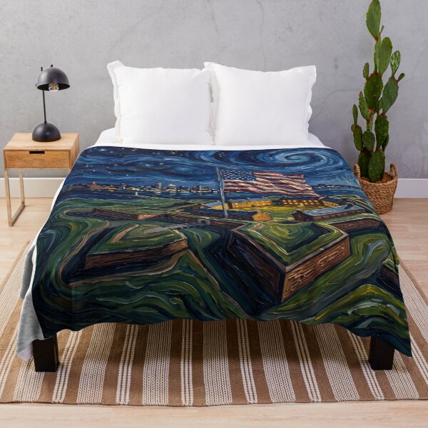 Item preview, Fort McHenry Starry Night Historical Landscape designed and sold by Bad-Decisions-Designs.