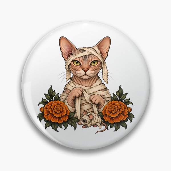 Item preview, Mummy Sphynx Cat Mouse Halloween designed and sold by Old's Cool Cat Studio.
