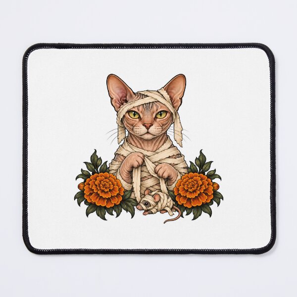 Item preview, Mummy Sphynx Cat Mouse Halloween designed and sold by Old's Cool Cat Studio.