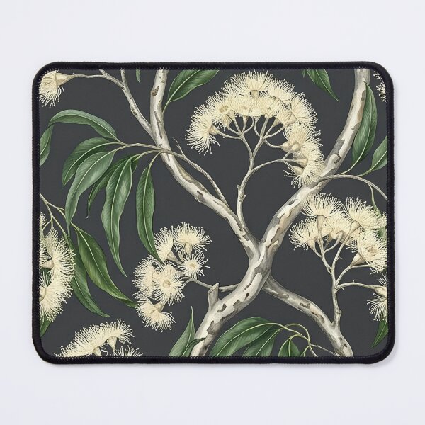 Item preview, White Flowering Gum Dark Botanical Pattern designed and sold by Studio BC.